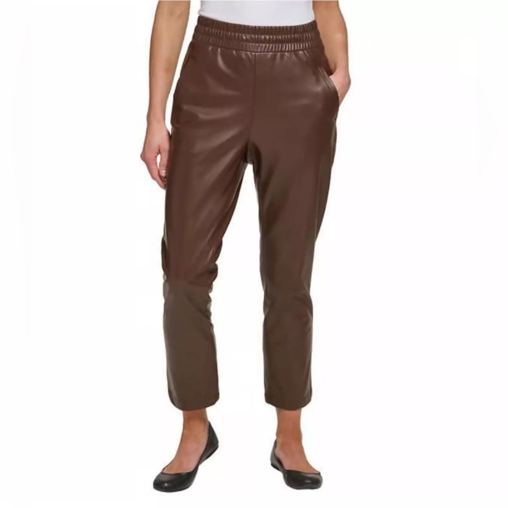 DKNY Jeans Ladies’ Faux Leather Pull-on Pant Brown